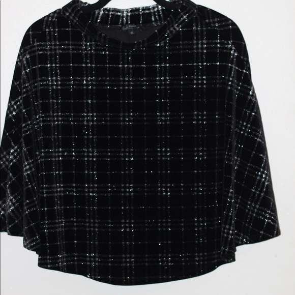 Smak Parlour Black Velvet & Sparkle Plaid Sweet Talk Skirt - Picture 2 of 3